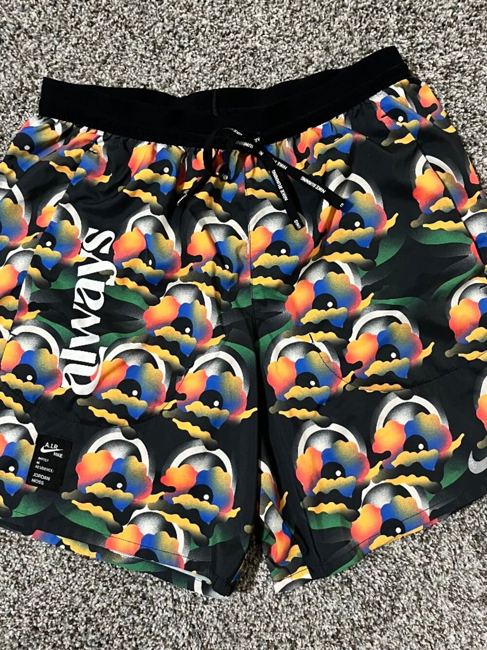 JUST IN: Nike Flex Stride Jordan Moss 7" Black Running Shorts, Mens Small